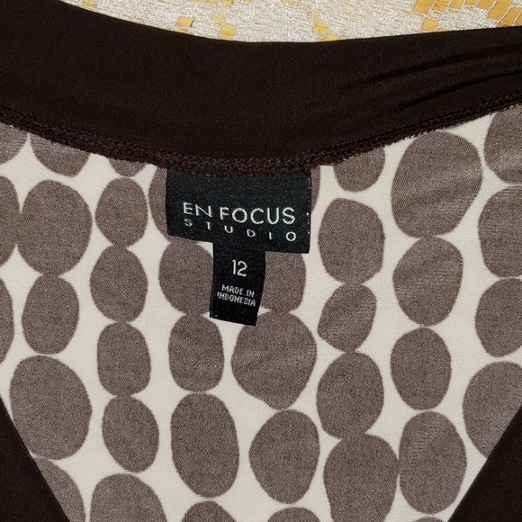 EnFocus Brown and white dress Size 12 - Picture 7 of 7